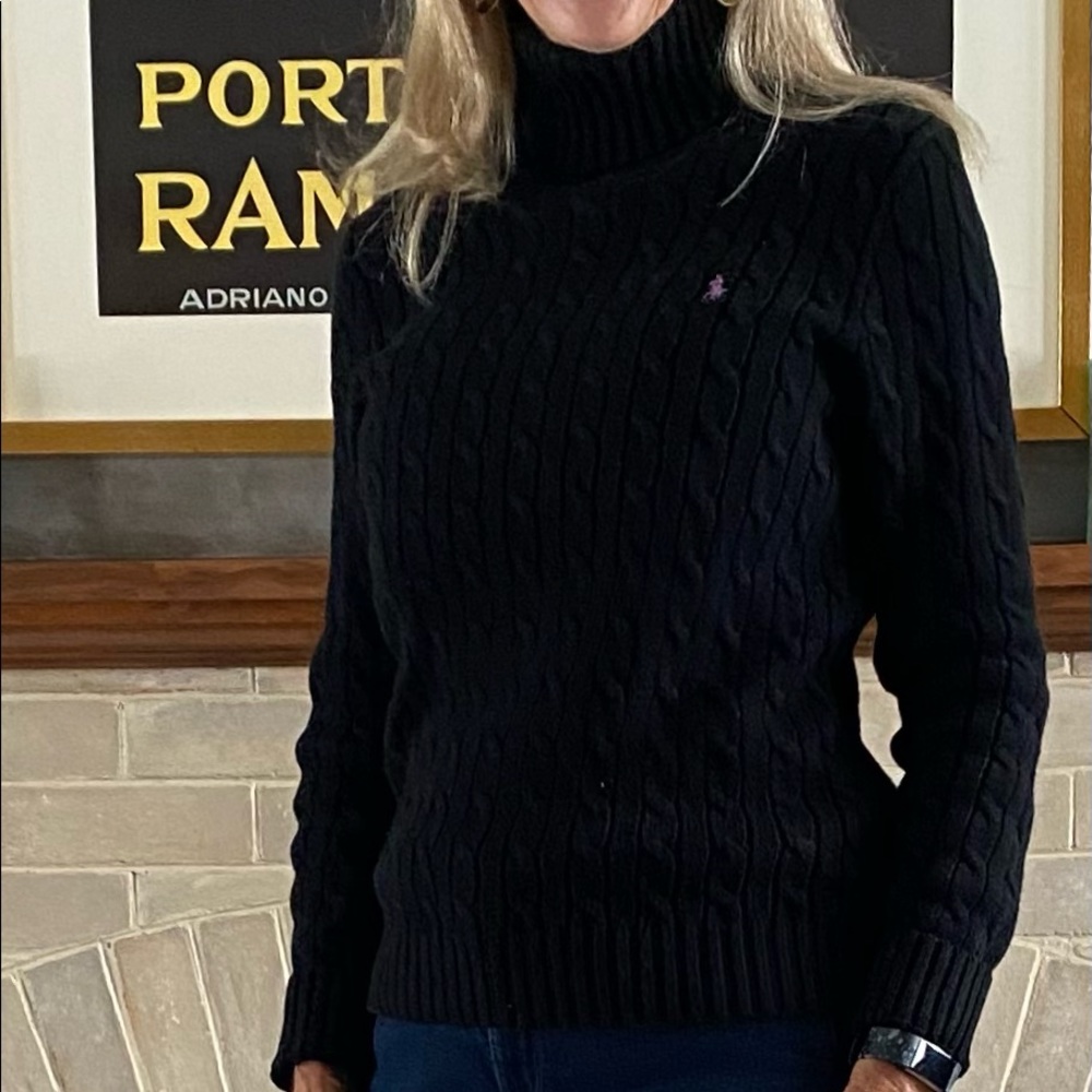 Black, Ralph Lauren sport, turtleneck, size large
